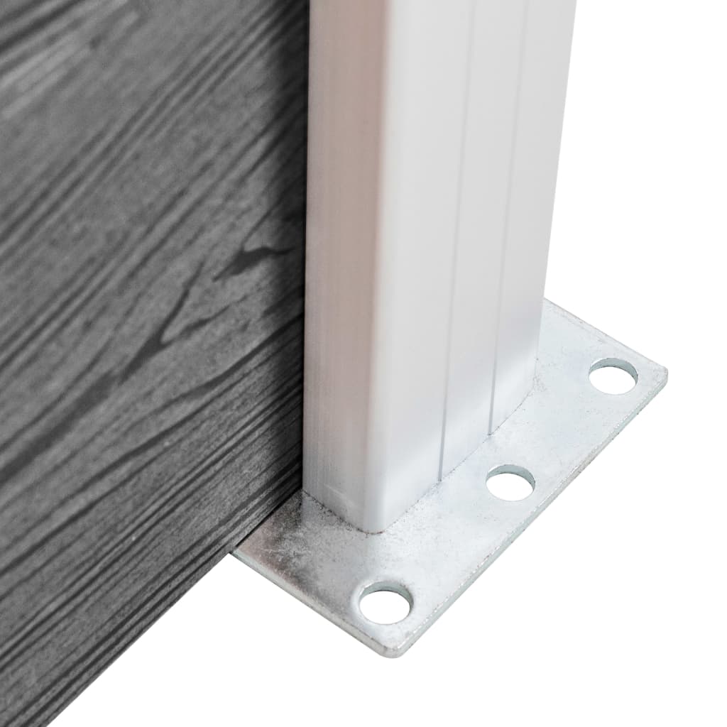 vidaXL WPC Fence Set 4 Square + 1 Slanted 792x186 cm Grey