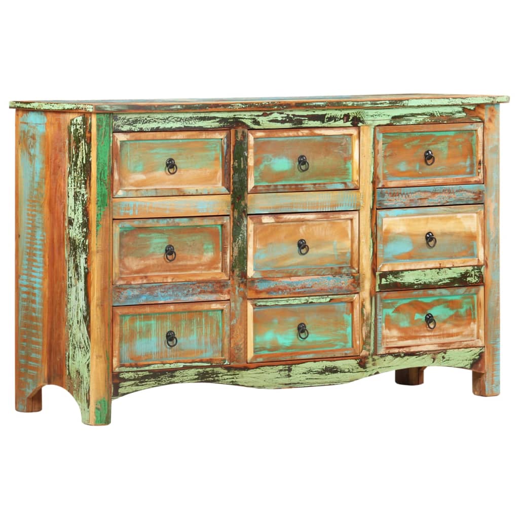 vidaXL Chest of Drawers 130x40x80 cm Solid Reclaimed Wood