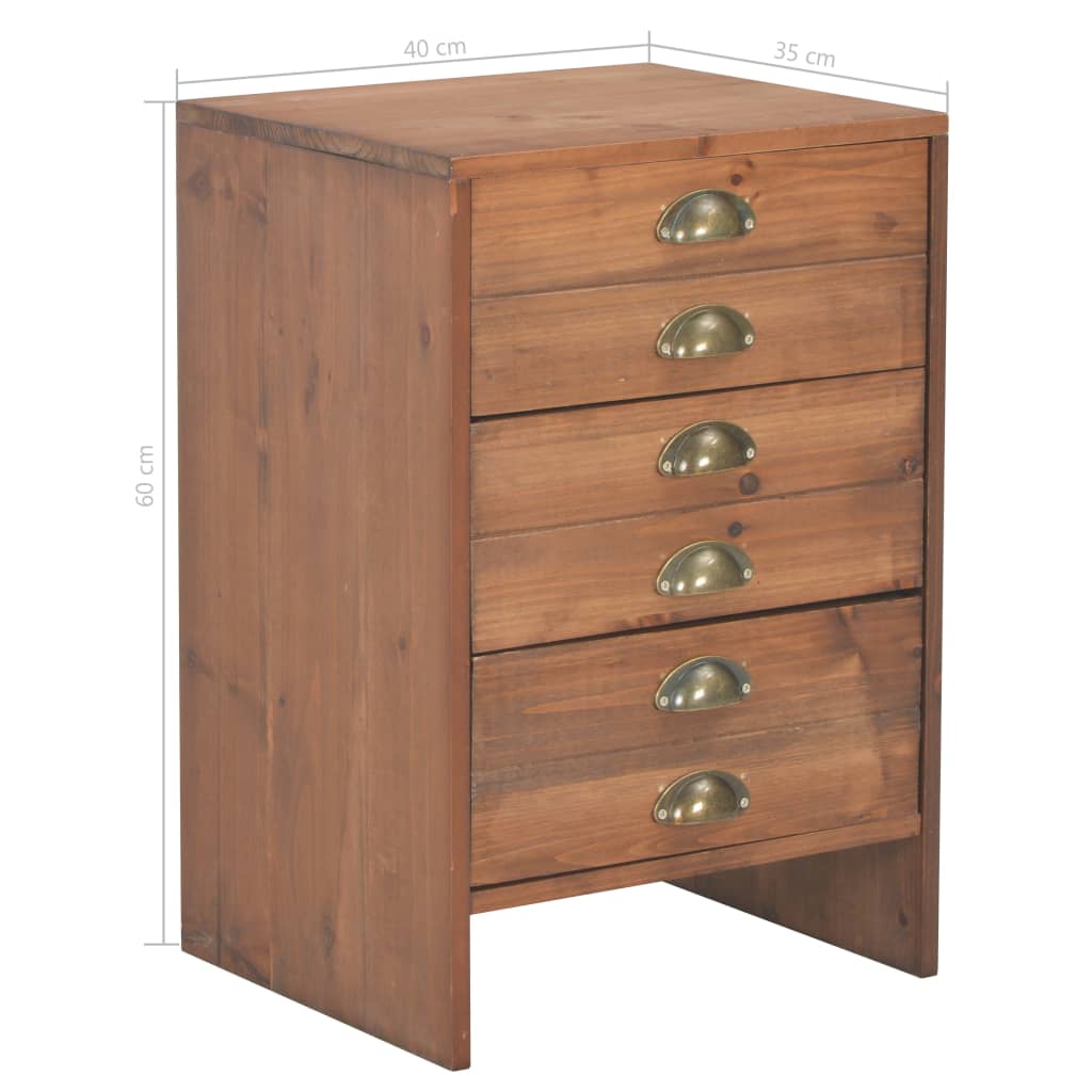 vidaXL Bedside Cabinet 40x35x60 cm Solid Fir Wood