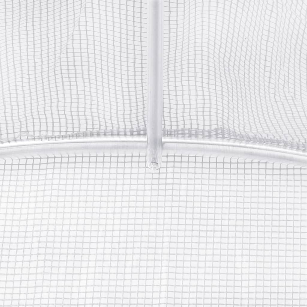 vidaXL Greenhouse with Steel Frame White 12 m² 6x2x2.85 m