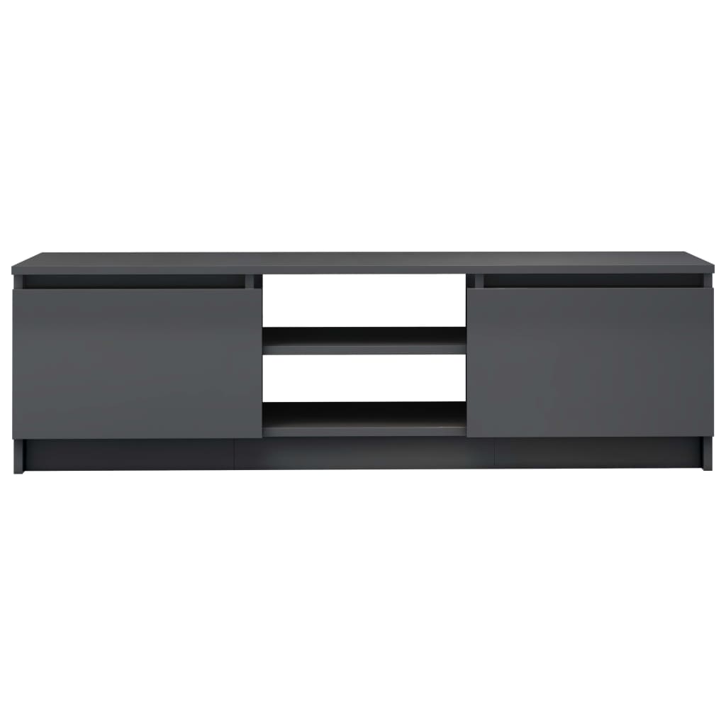 vidaXL TV Cabinet High Gloss Grey 120x30x35.5 cm Engineered Wood