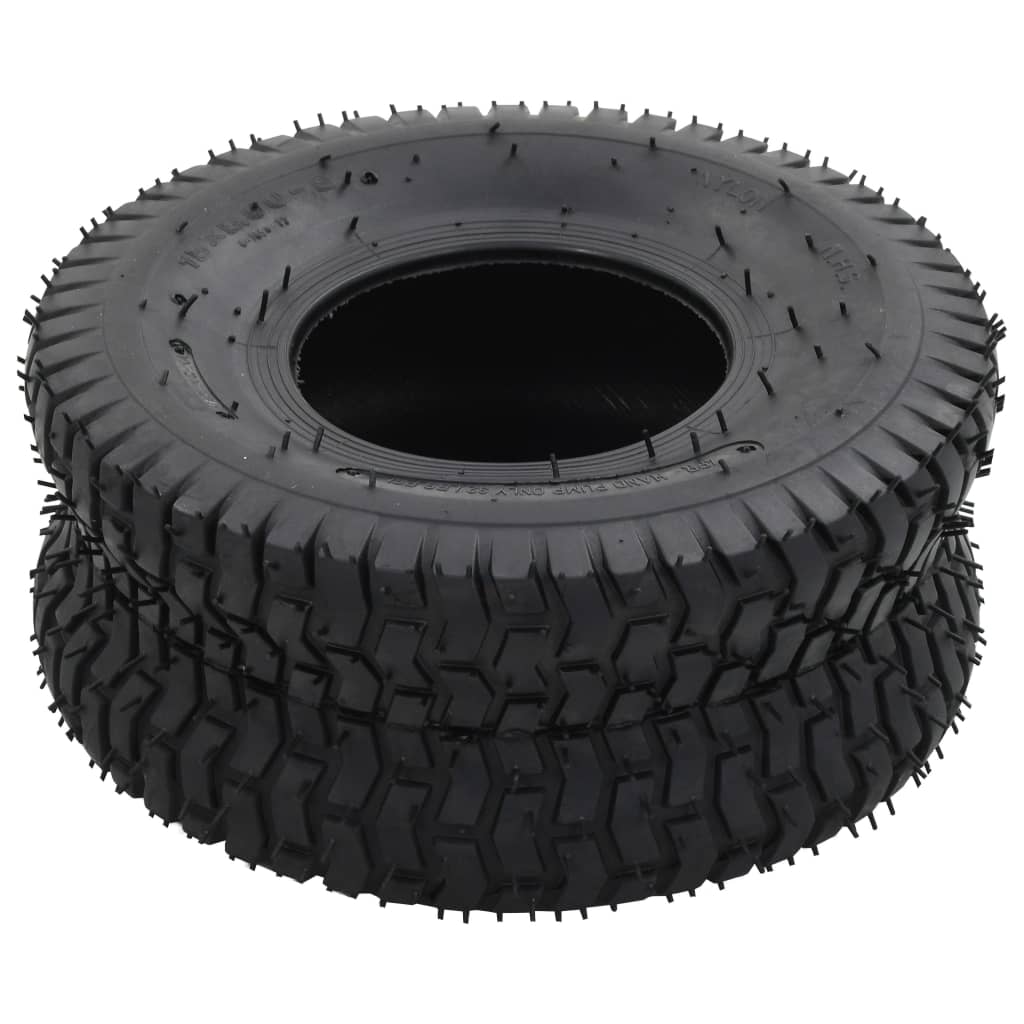 vidaXL 4 Piece Wheelbarrow Tire and Inner Tube Set 15x6.00-6 4PR Rubber