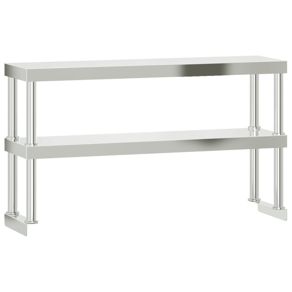 vidaXL Kitchen Work Table with Overshelf 110x30x150 cm Stainless Steel