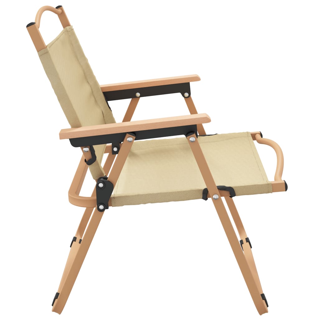 vidaXL Camping Chairs 2 pcs Beige 54x43x59cm Oxford Fabric