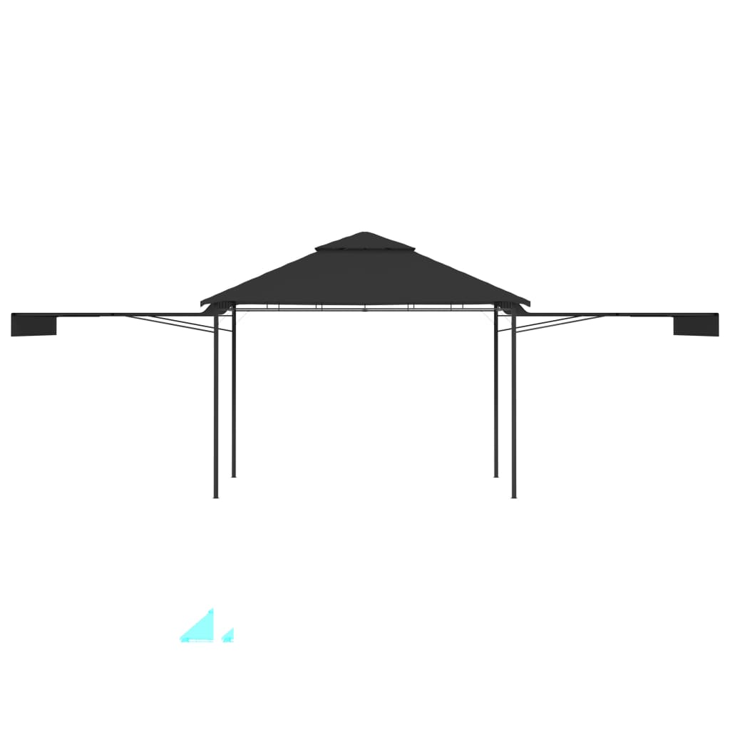 vidaXL Gazebo with Double Extending Roofs 3x3x2.75 m Anthracite 180g/m²
