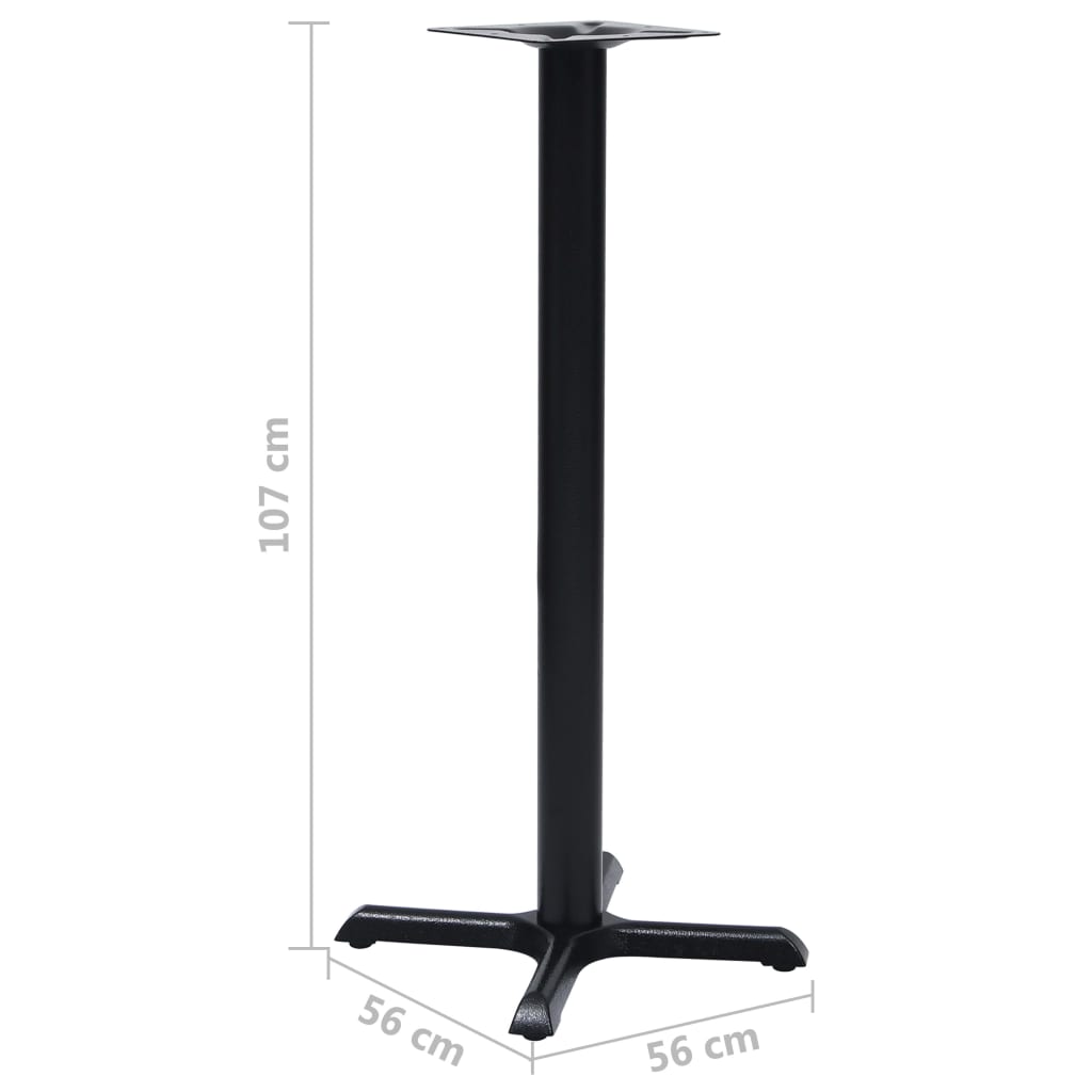 vidaXL Bistro Table Leg Black 56x56x107 cm Cast Iron