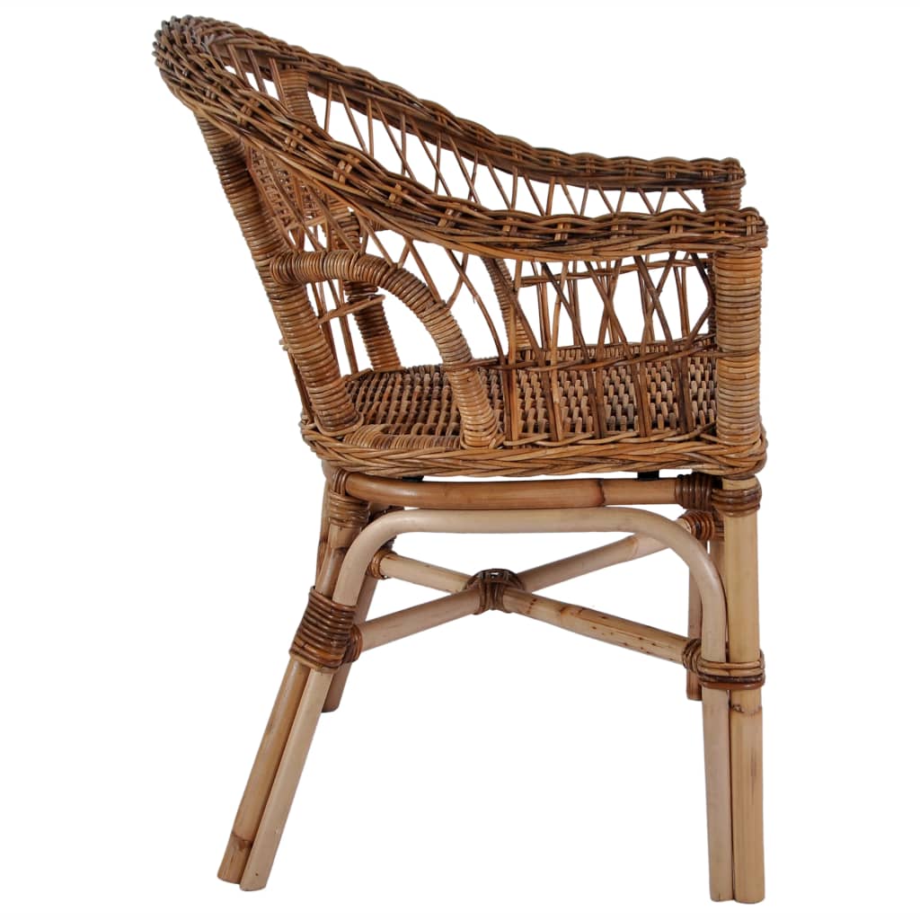 vidaXL Outdoor Chair Natural Rattan Brown