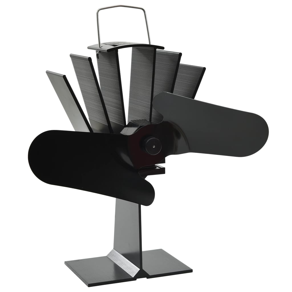 vidaXL Heat Powered Stove Fan 2 Blades Black | vidaXL.co.uk