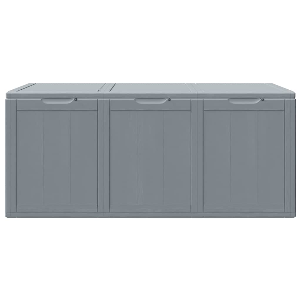 vidaXL Garden Storage Box 270L Grey PP Rattan vidaXL.co.uk