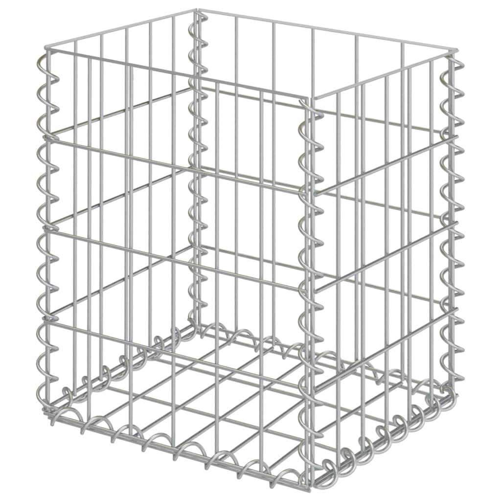 vidaXL Gabion Baskets 2 pcs Galvanised Steel 30x30x40 cm