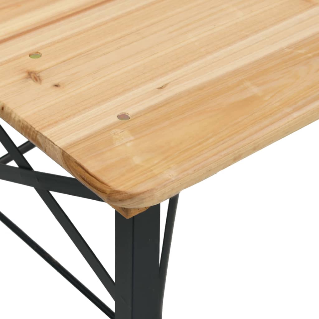 vidaXL 3 Piece Folding Beer Table Set Solid Wood Fir