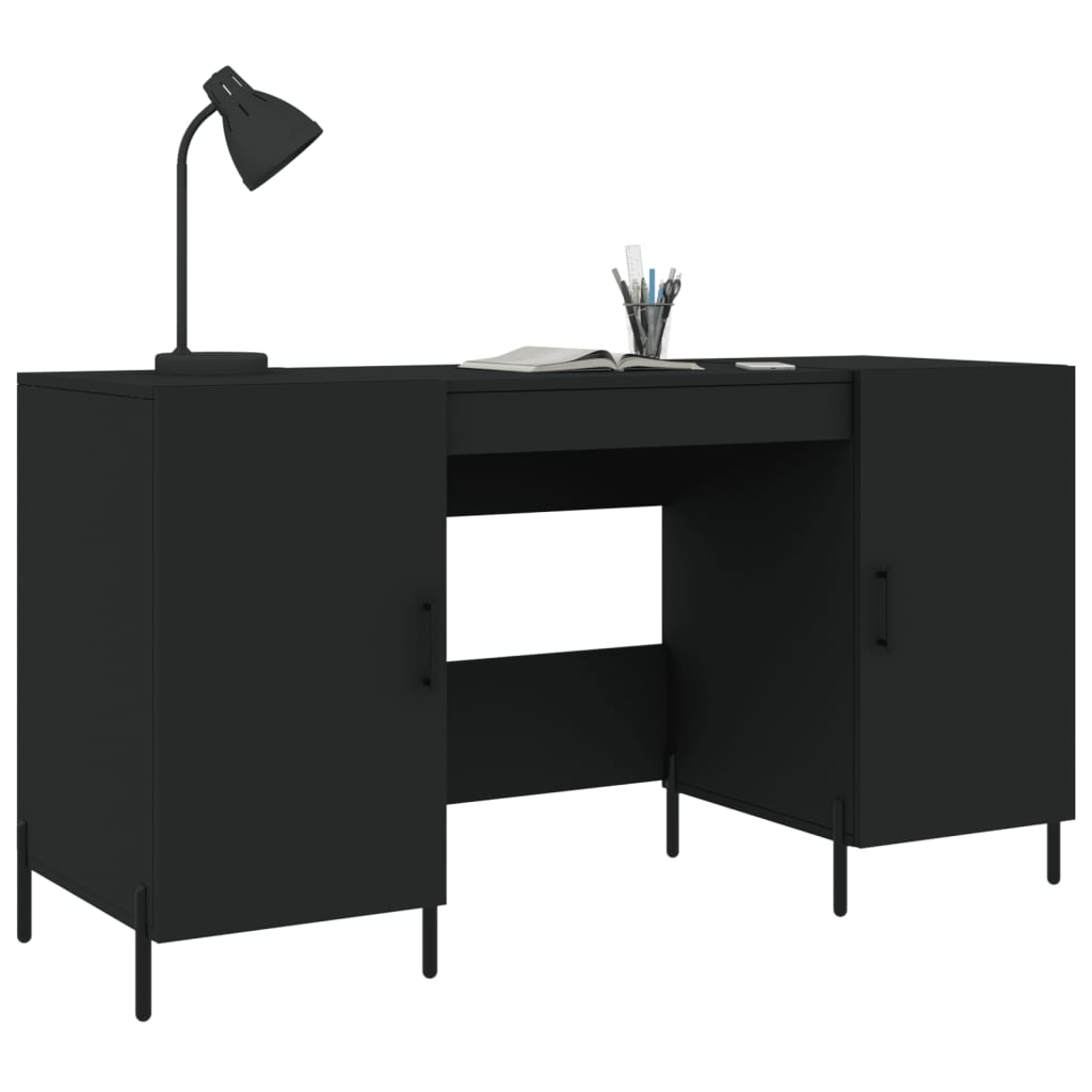vidaXL Desk Black 140x50x75 cm Engineered Wood