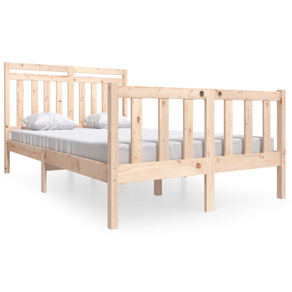 vidaXL Bed Frame Solid Wood 140x200 cm