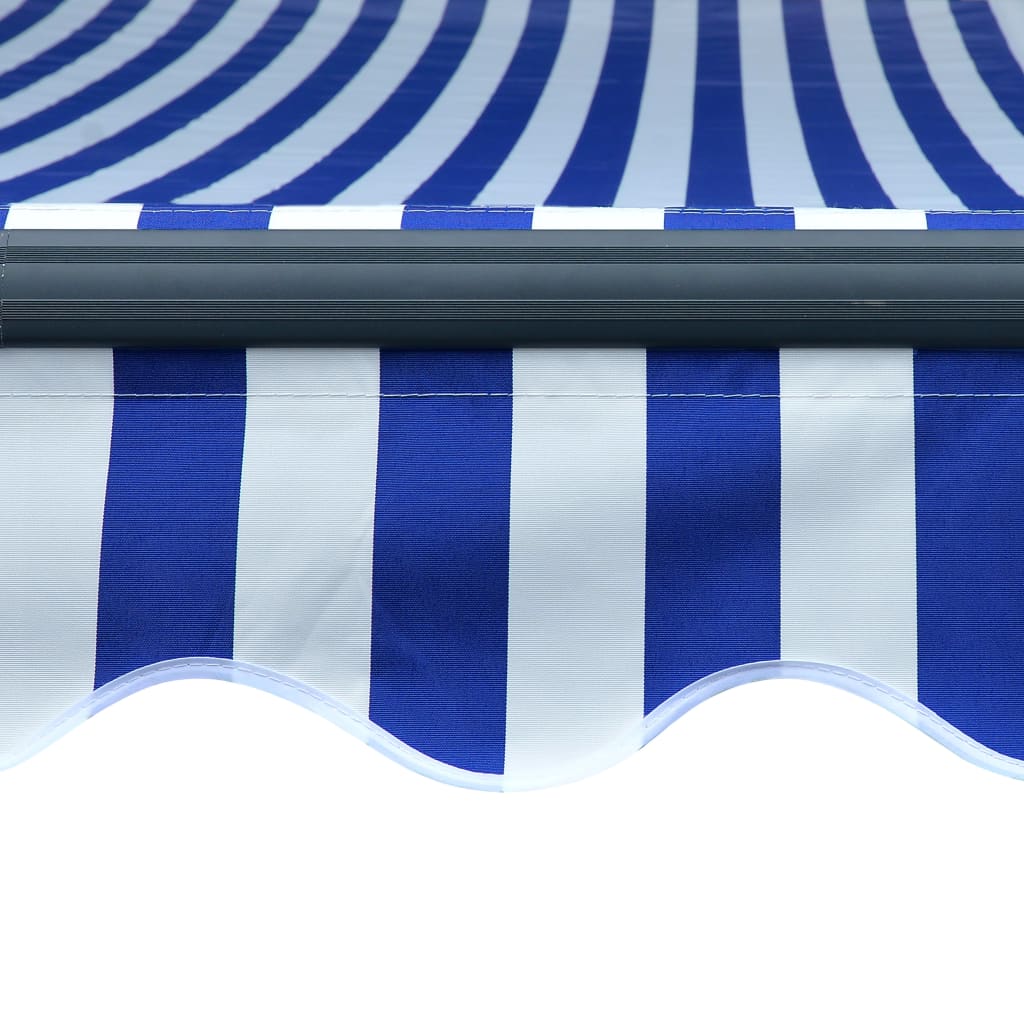 vidaXL Awning with Wind Sensor & LED 400x300 cm Blue and White