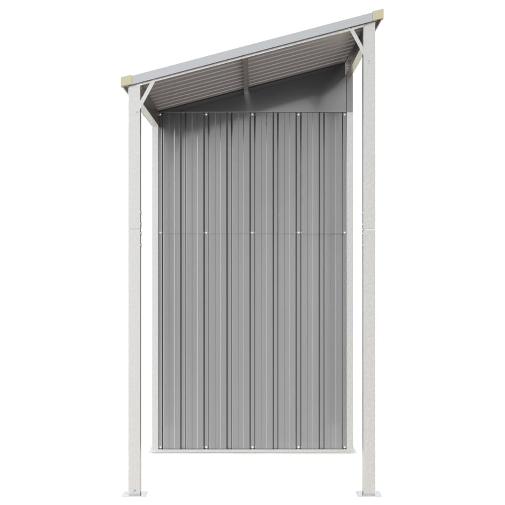 vidaXL Garden Shed with Extended Roof Light Grey 277x110.5x181 cm Steel