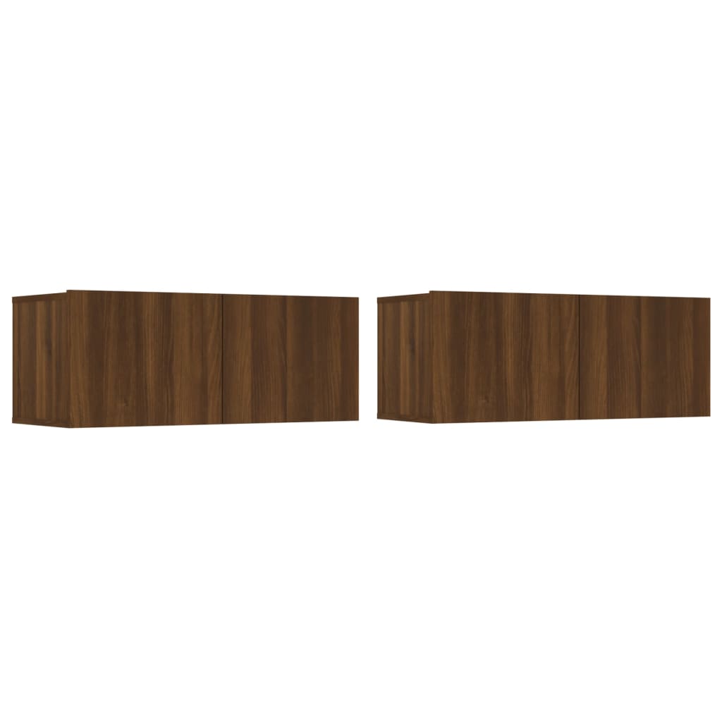 vidaXL TV Cabinets 2 pcs Brown Oak 80x30x30 cm Engineered Wood