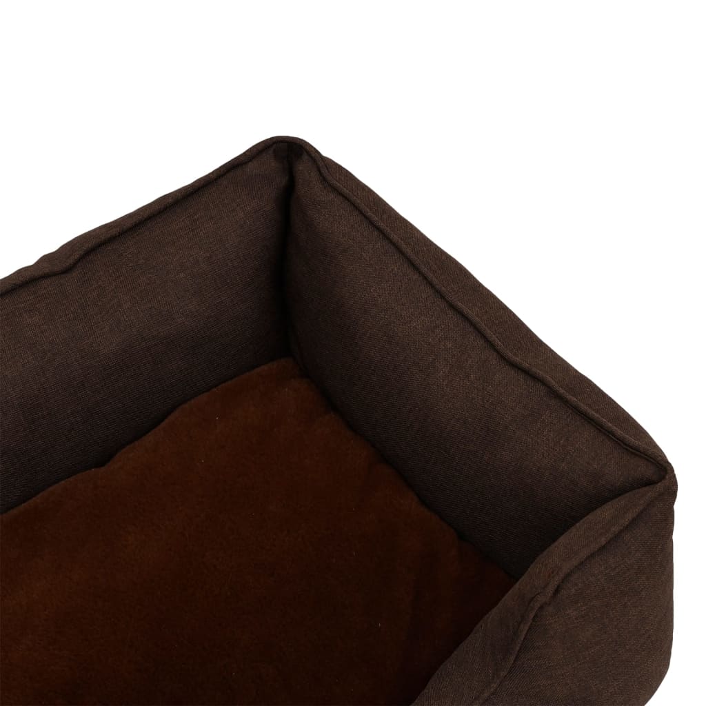 vidaXL Dog Bed Brown 85.5x70x23 cm Linen Look Fleece