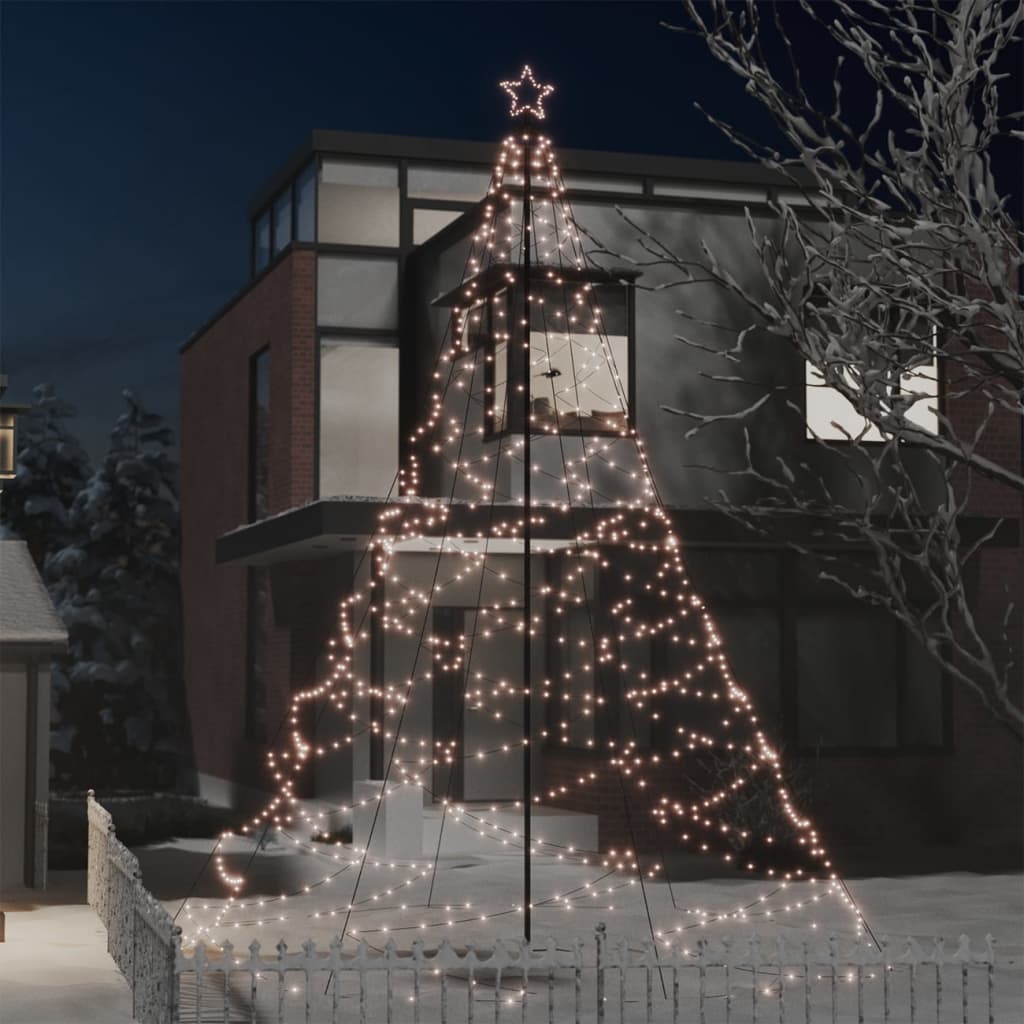 vidaXL Christmas Tree with Spike Warm White 1400 LEDs 500 cm