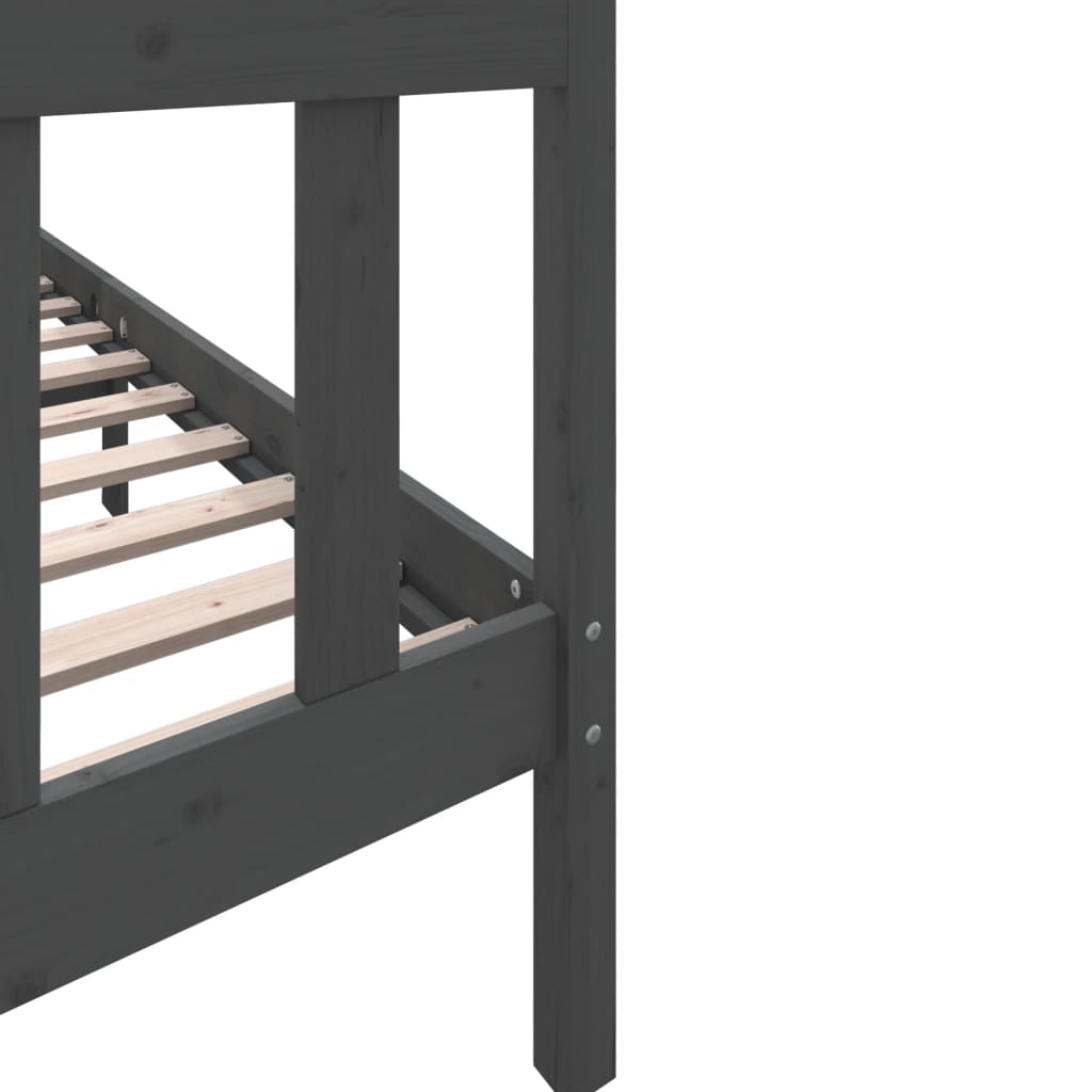 vidaXL Bed Frame Grey Solid Wood Pine 160x200 cm