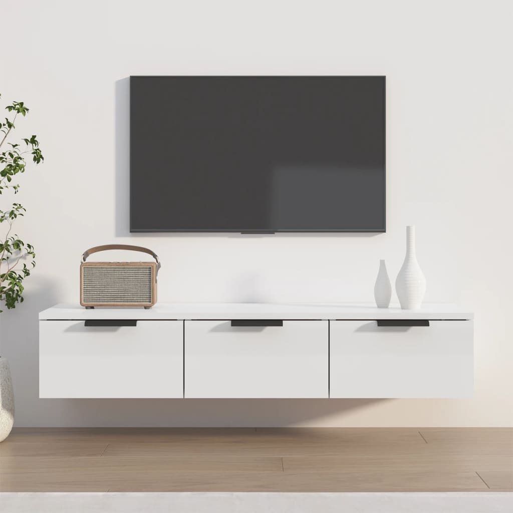 vidaXL Wall Cabinet High Gloss White 102x30x20 cm Engineered Wood