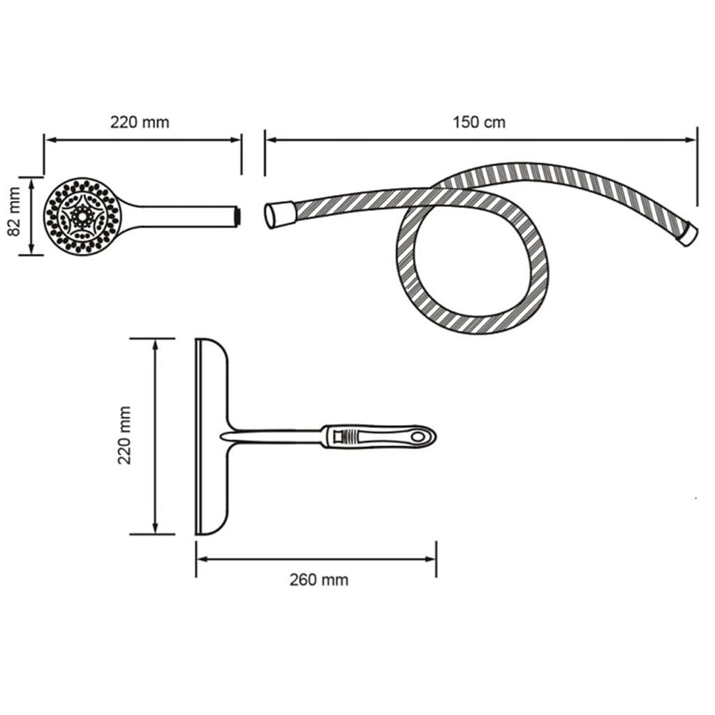 SCHÜTTE Hand Shower Set with Squeegee Chrome 
