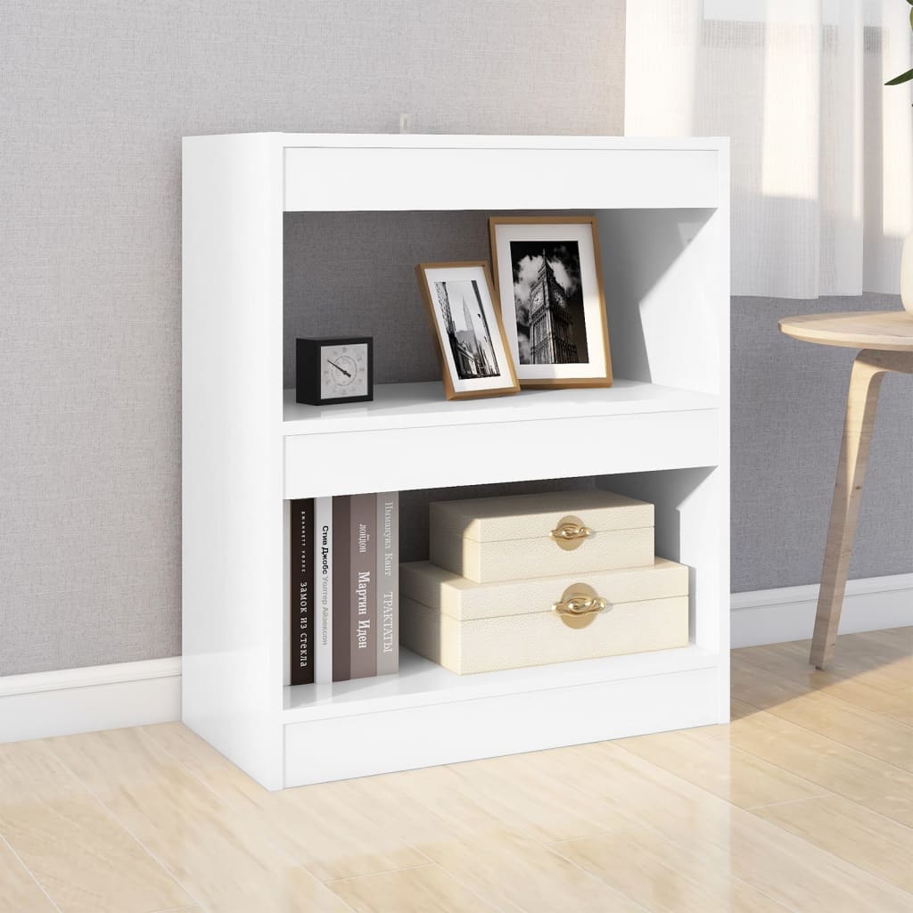 vidaXL Book Cabinet/Room Divider High Gloss White 60x30x72 cm