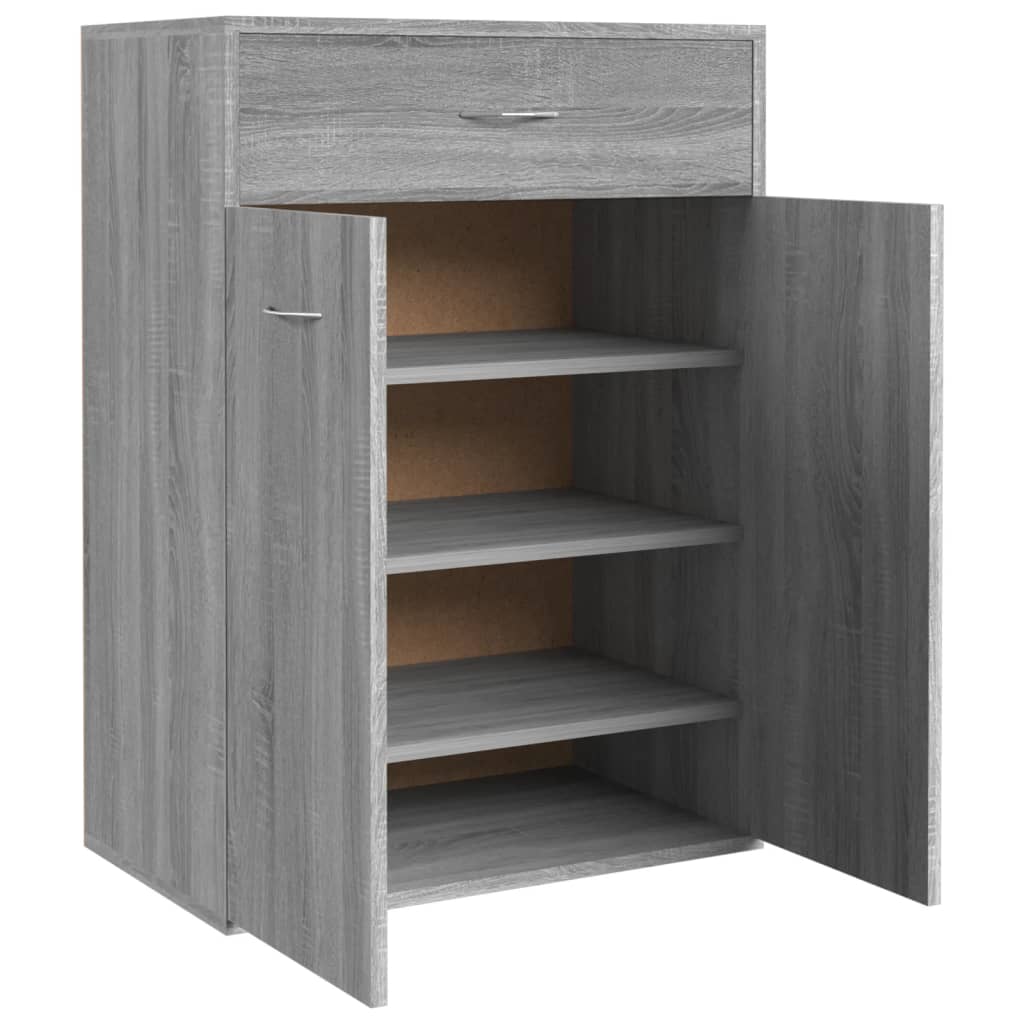 vidaXL Shoe Cabinet Grey Sonoma 60x35x84 cm Engineered Wood