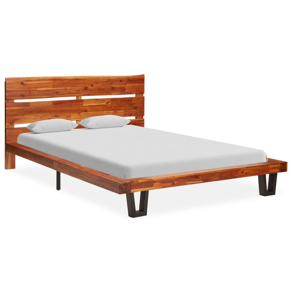 vidaXL Bed Frame with Live Edge Solid Acacia Wood 120 cm vidaXL.co.uk