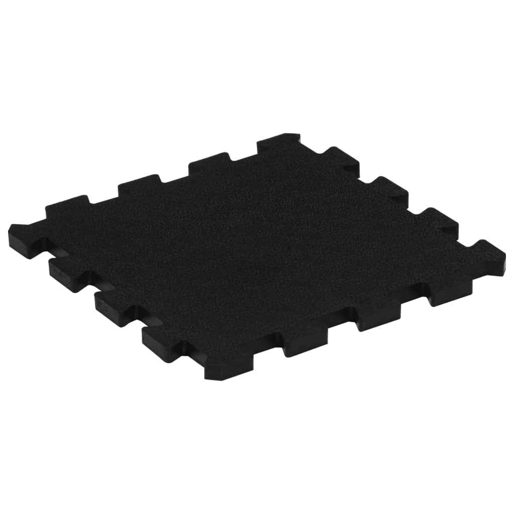 vidaXL Rubber Floor Tiles 16 pcs Black 16 mm 30x30 cm