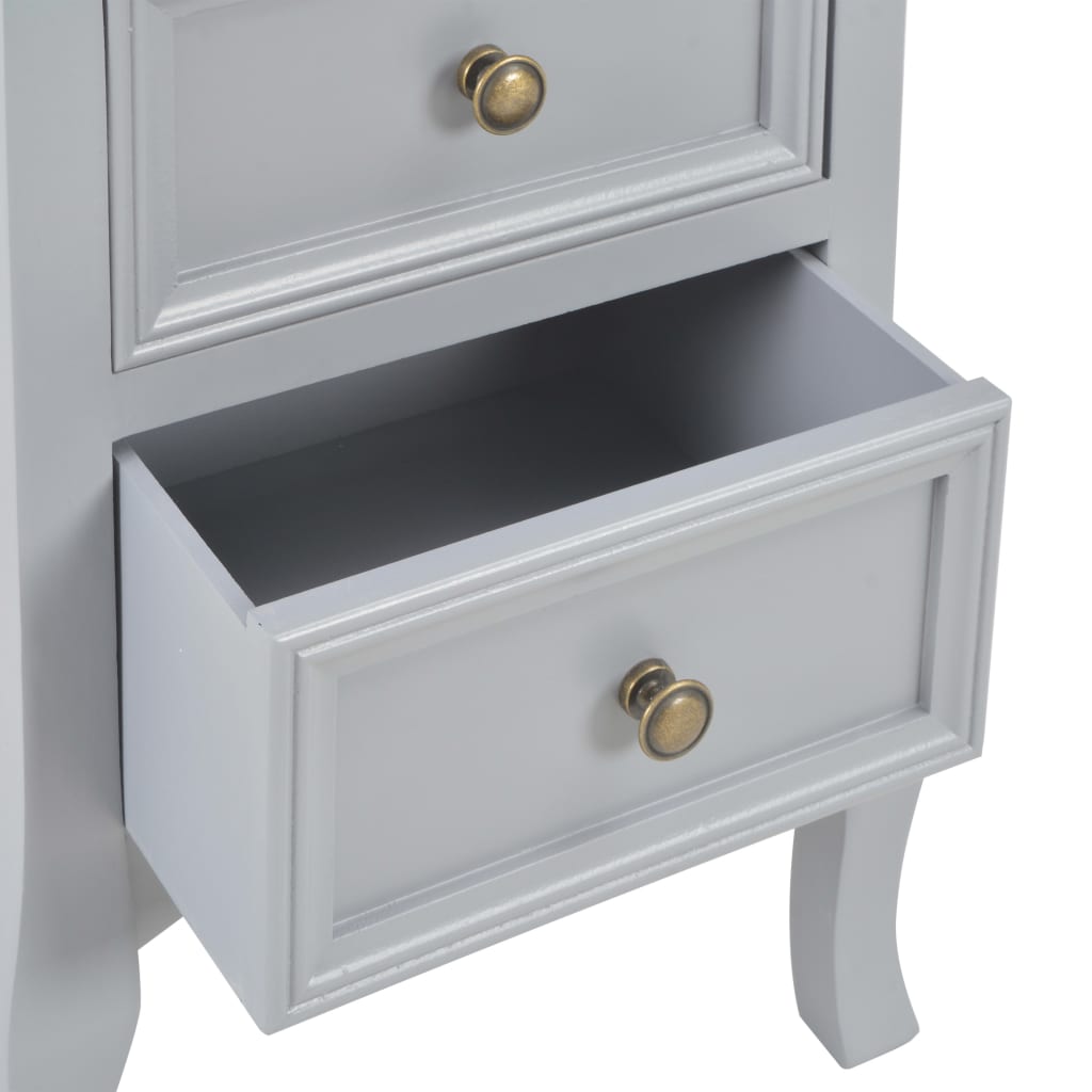 vidaXL Bedside Cabinets 2 pcs Grey 35x30x49 cm MDF