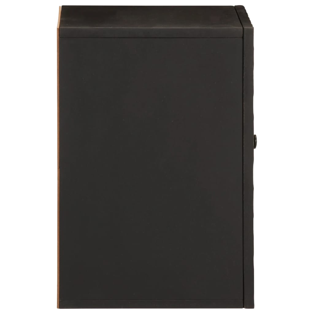 vidaXL Bathroom Wall Cabinet Black 38x33x48 cm Solid Wood Mango