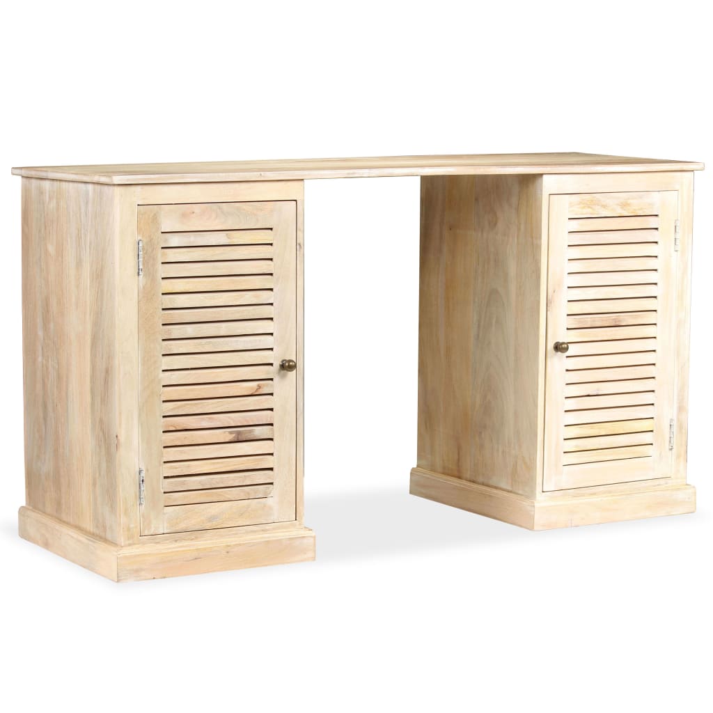 vidaXL Pedestal Writing Desk Solid Mango Wood 140x50x77 cm