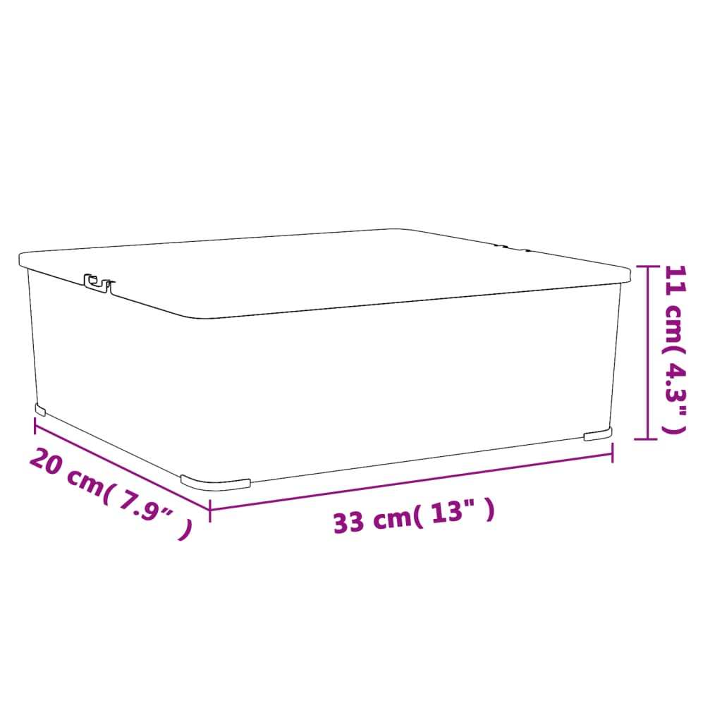 vidaXL Plastic Storage Boxes 12 pcs 5 L Stackable