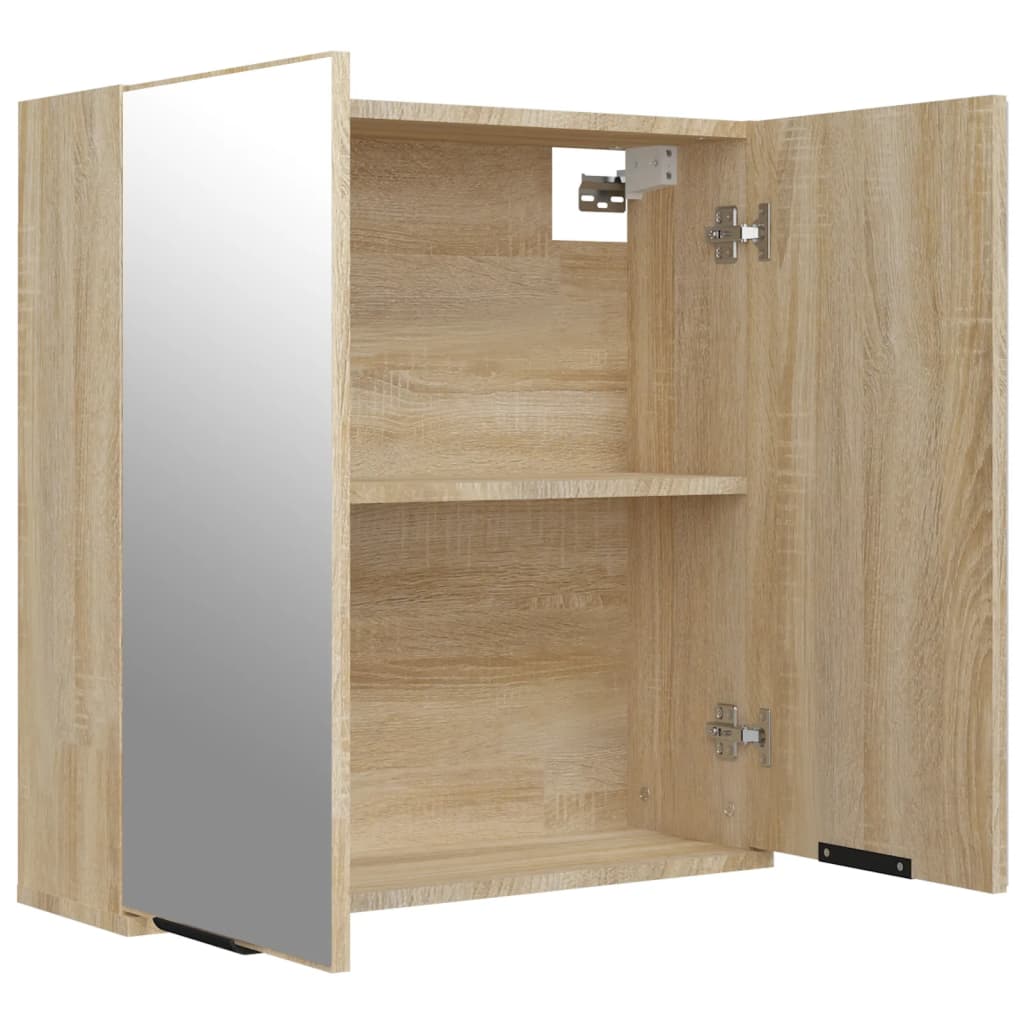 vidaXL Bathroom Mirror Cabinet Sonoma Oak 64x20x67 cm