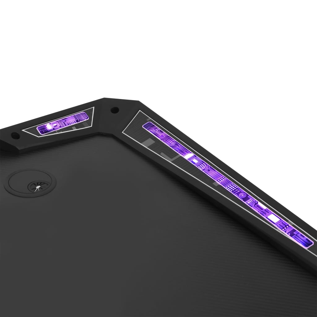 vidaXL Gaming Desk LED with Y Shape Black 110x60x75 cm