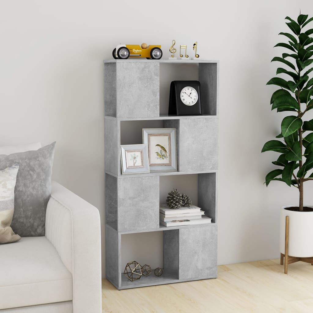 vidaXL Book Cabinet Room Divider Concrete Grey 60x24x124.5 cm