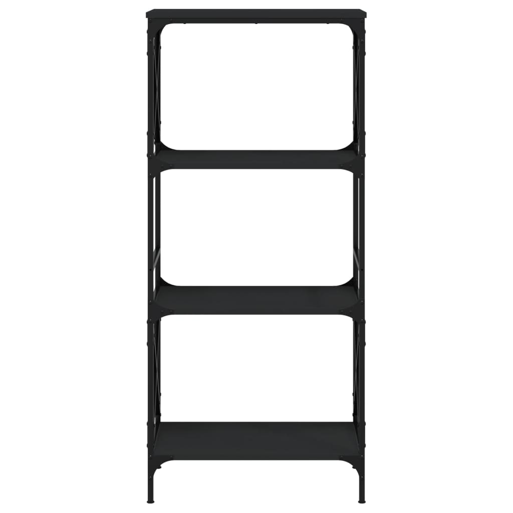 vidaXL Bookcase 4-Tier Black 59x35x132 cm Engineered Wood