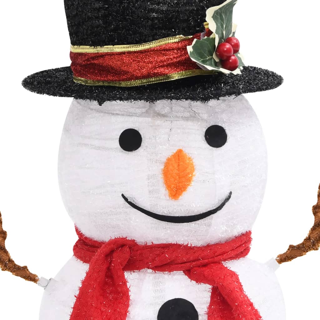 vidaXL Decorative Christmas Snowman Figure with LED Luxury Fabric 60cm