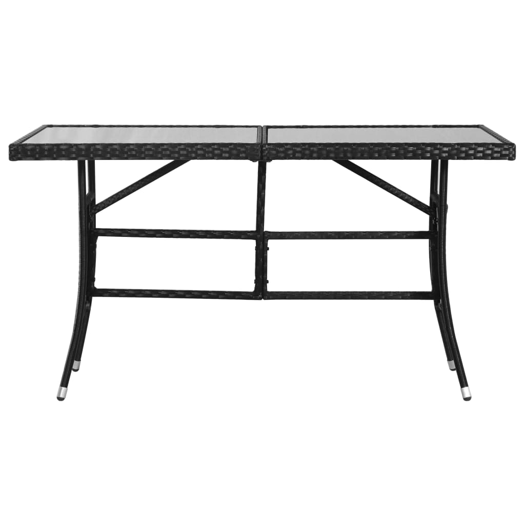 vidaXL Garden Table Black 140x80x74 cm Poly Rattan