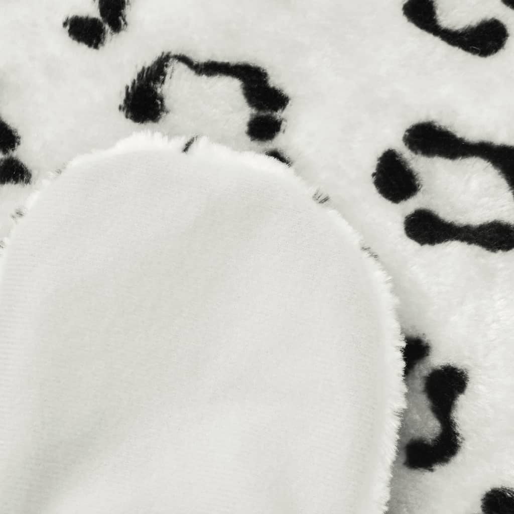 vidaXL Leopard Carpet Plush 139 cm White